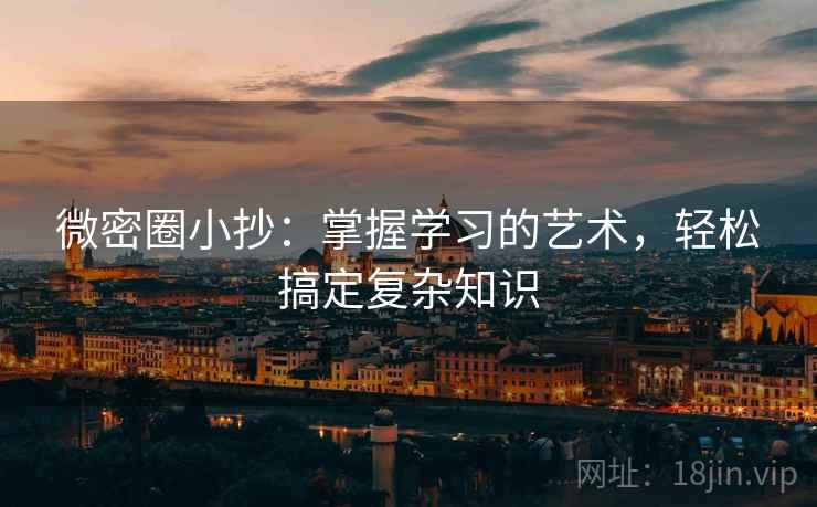 微密圈小抄:掌握学习的艺术,轻松搞定复杂知识