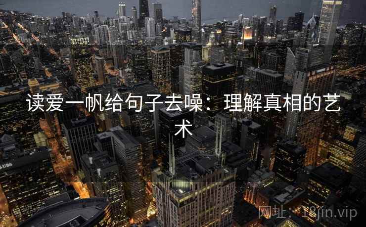 读爱一帆给句子去噪：理解真相的艺术