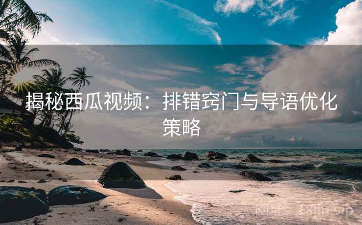 揭秘西瓜视频：排错窍门与导语优化策略