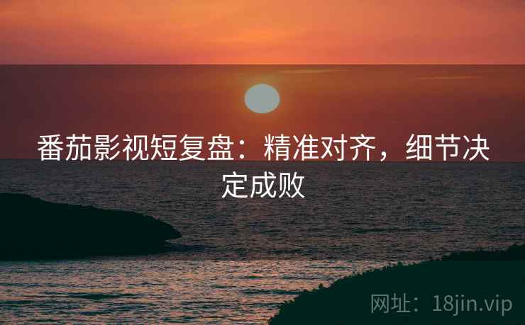 番茄影视短复盘：精准对齐，细节决定成败