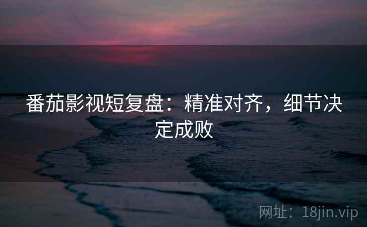番茄影视短复盘：精准对齐，细节决定成败