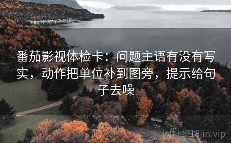 番茄影视体检卡：问题主语有没有写实，动作把单位补到图旁，提示给句子去噪