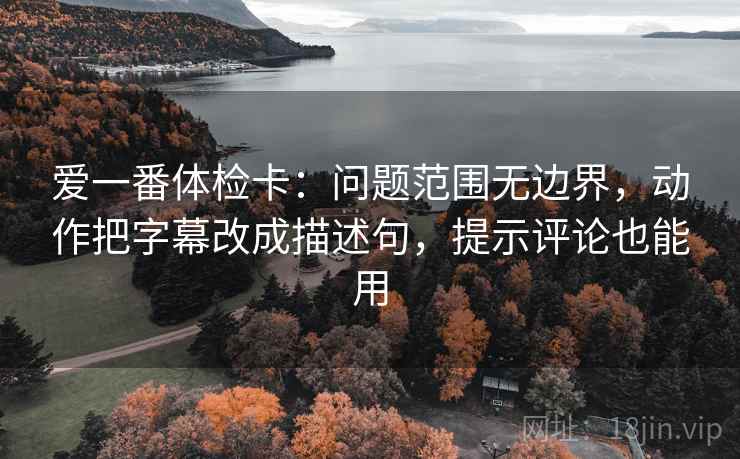 爱一番体检卡:问题范围无边界,动作把字幕改成描述句,提示评论也能用
